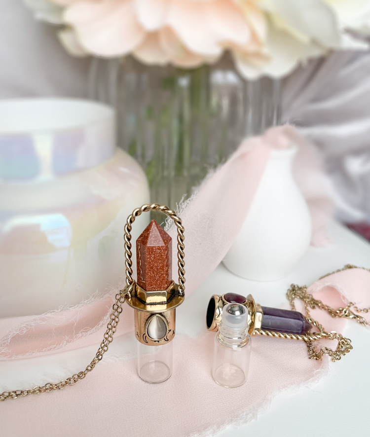 Crystal Essential Oil Necklace