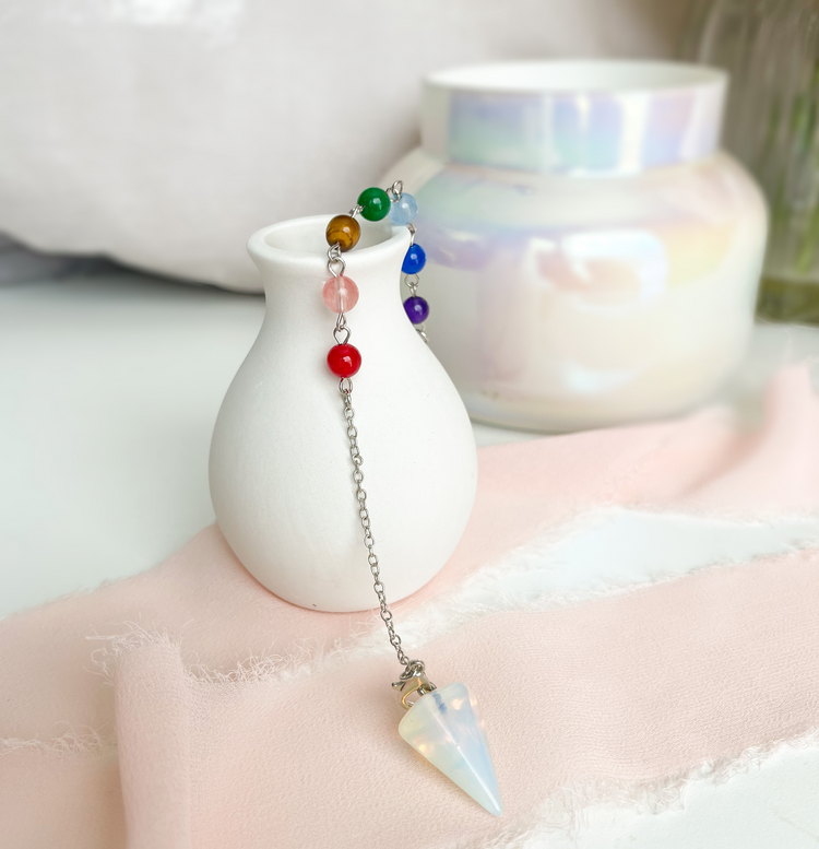 Crystal Pendulum on Seven Chakra Chain